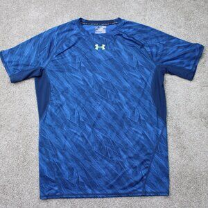 Under Armour Shirt Mens 2XL XXL Blue Compression Heatgear Short Sleeve Pullover